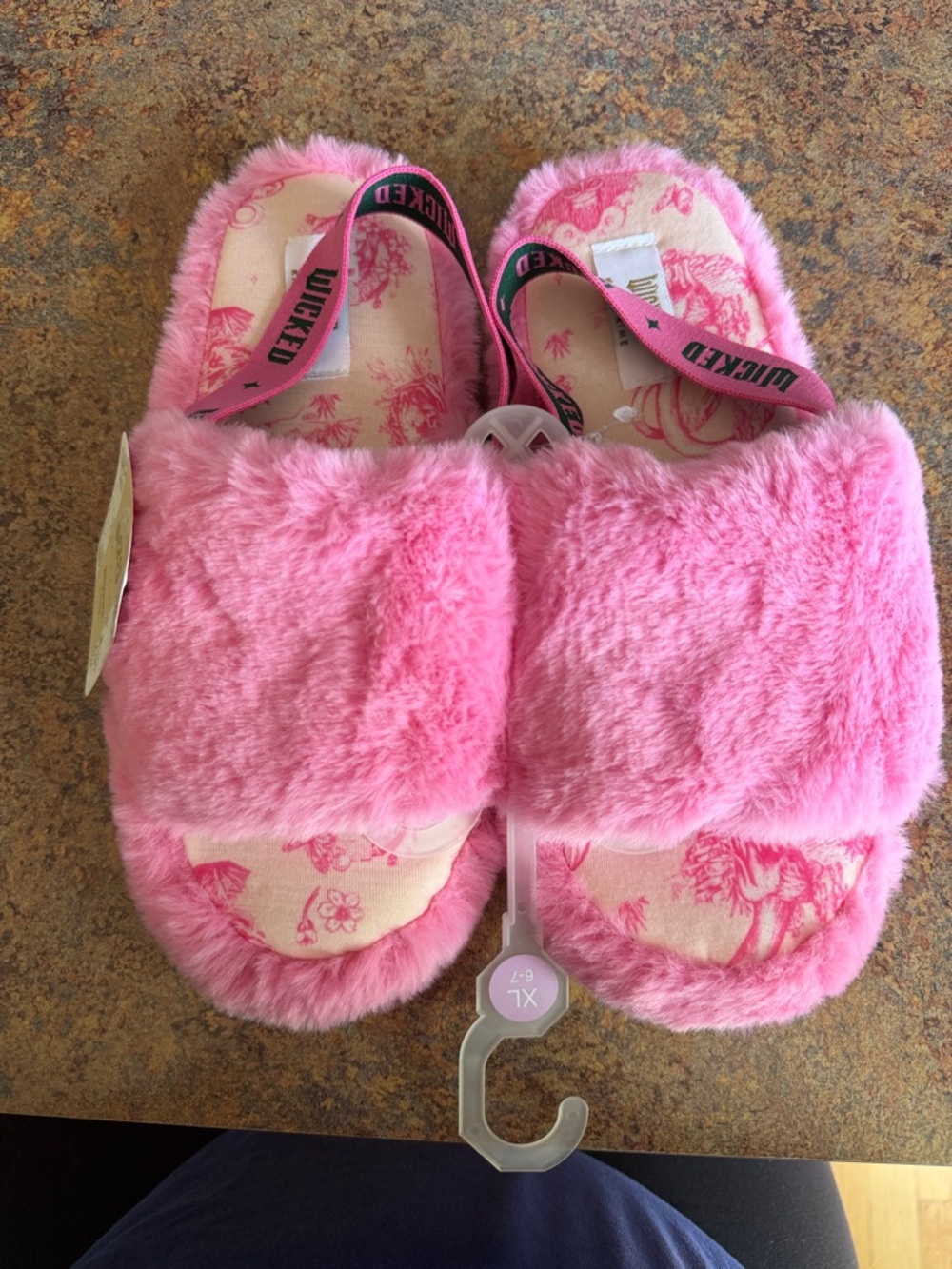Wicked Pink Plush Slide Slippers for Kids
